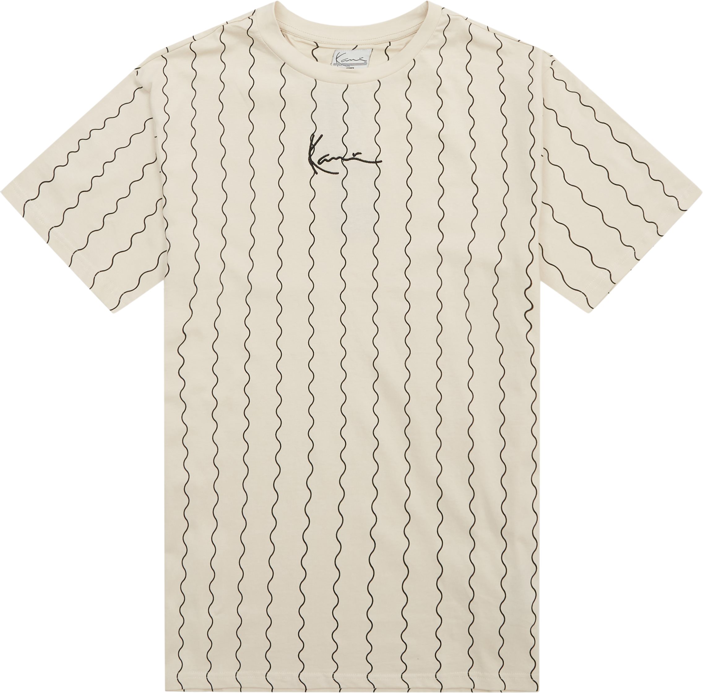 Karl Kani T-shirts SMALL SIGNATURE ZICZAC PINSTRIPE TEE KM233 White